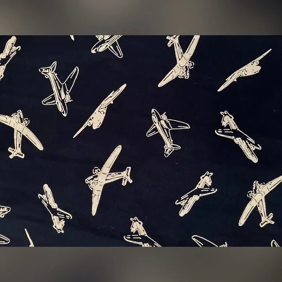 Vintage Modcloth Emily and Fin Airplane/Jet/Planes/Air Force Navy Cotton Dress - Picture 9 of 11